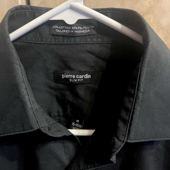 Pierre Cardin Shirt Black Medium - Picture 3 of 3